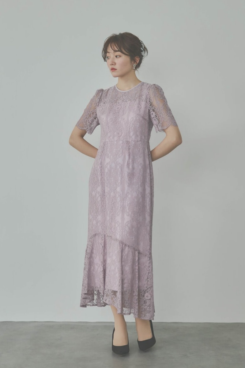 ピンクのファインレースドレス/M/JILLSTUART
