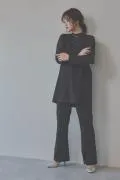 ブラックのバックパールセットアップパンツドレス　M/Select Shop