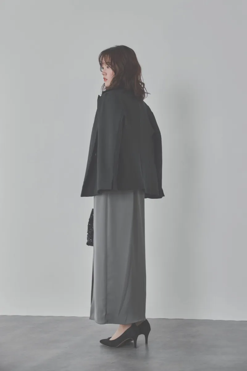 ブルーのチュールフリルアシンメトリードレス　M/Leja