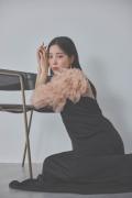 ブラックのティアードフリルボレロドレス　M/Leja