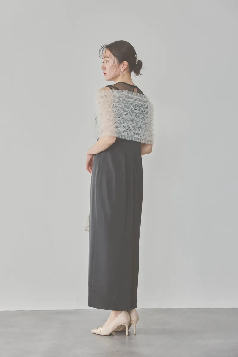 ブラックのチュールビスチェIラインドレス M/Leja