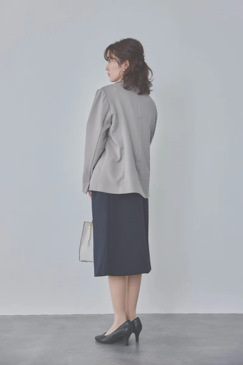 ネイビーのストレッチフレアワンピース M/Select Shop