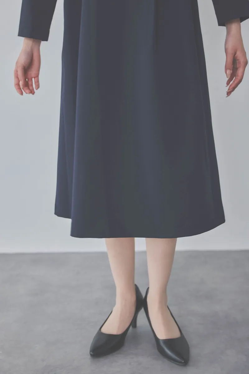 ネイビーのストレッチフレアワンピース L/Select Shop