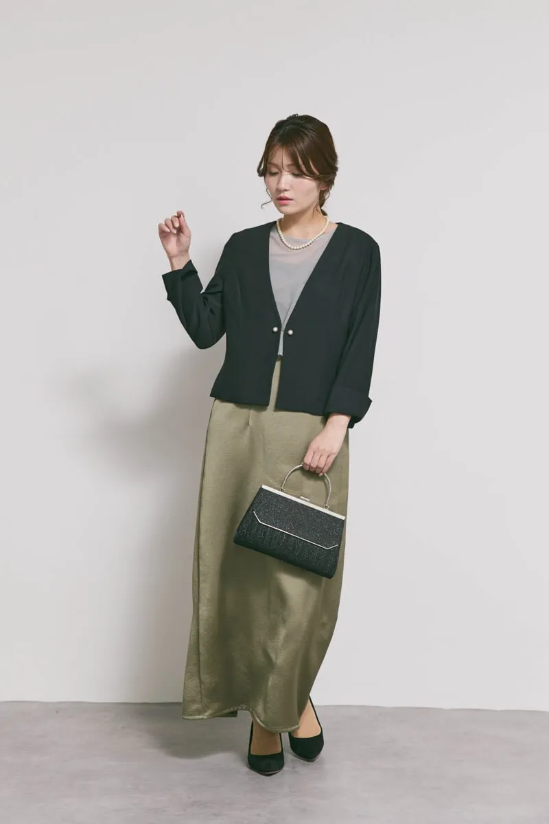 ダークオリーブのシアートップスドレス　M/kaene