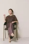 ダークブラウンのシアートップスドレス M/kaene