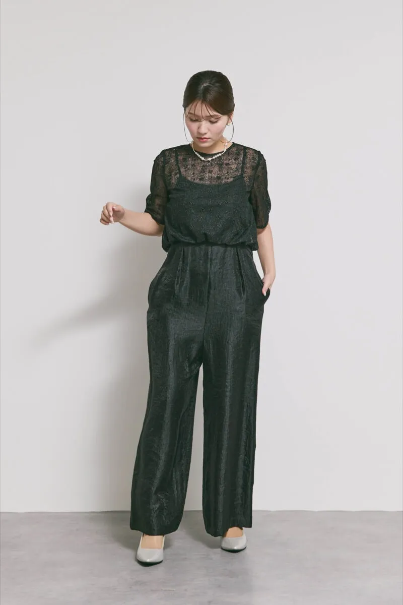 ブラックのバルーンデザインパンツドレス　M/kaene