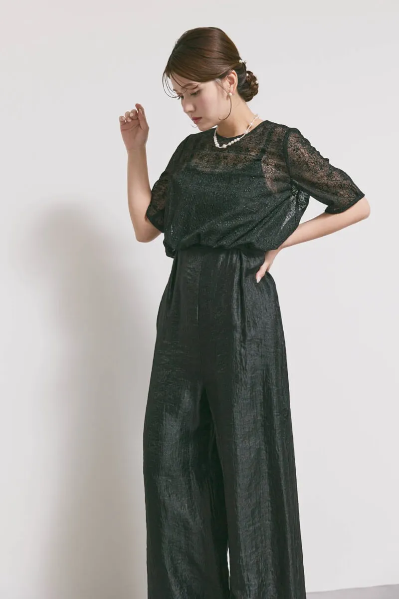 ブラックのバルーンデザインパンツドレス　M/kaene