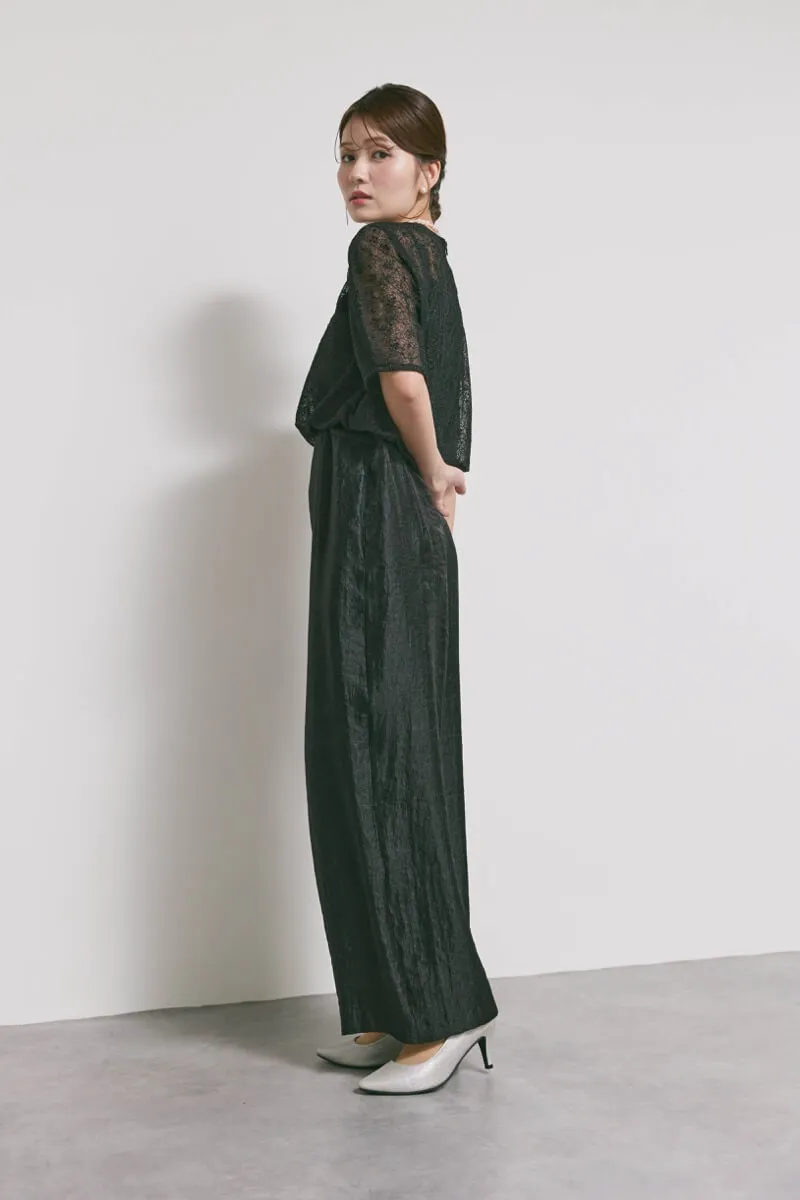 ブラックのバルーンデザインパンツドレス　M/kaene