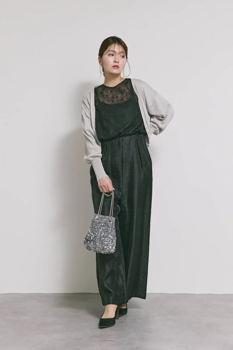 ブラックのバルーンデザインパンツドレス　M/kaene