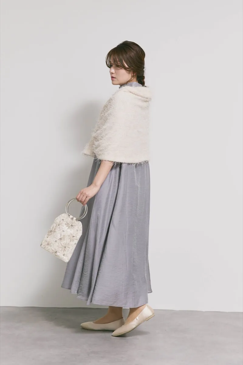 ブルーグレーのテントラインシアードレス　M/kaene