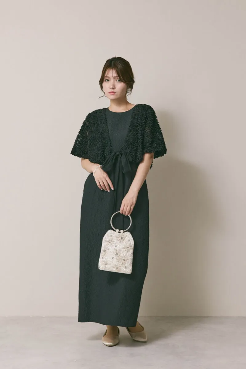 ブラックのデザインボレロセットドレス　M/kaene