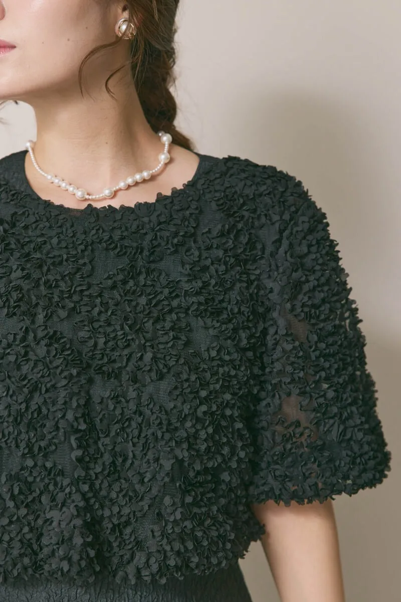 ブラックのデザインボレロセットドレス　M/kaene