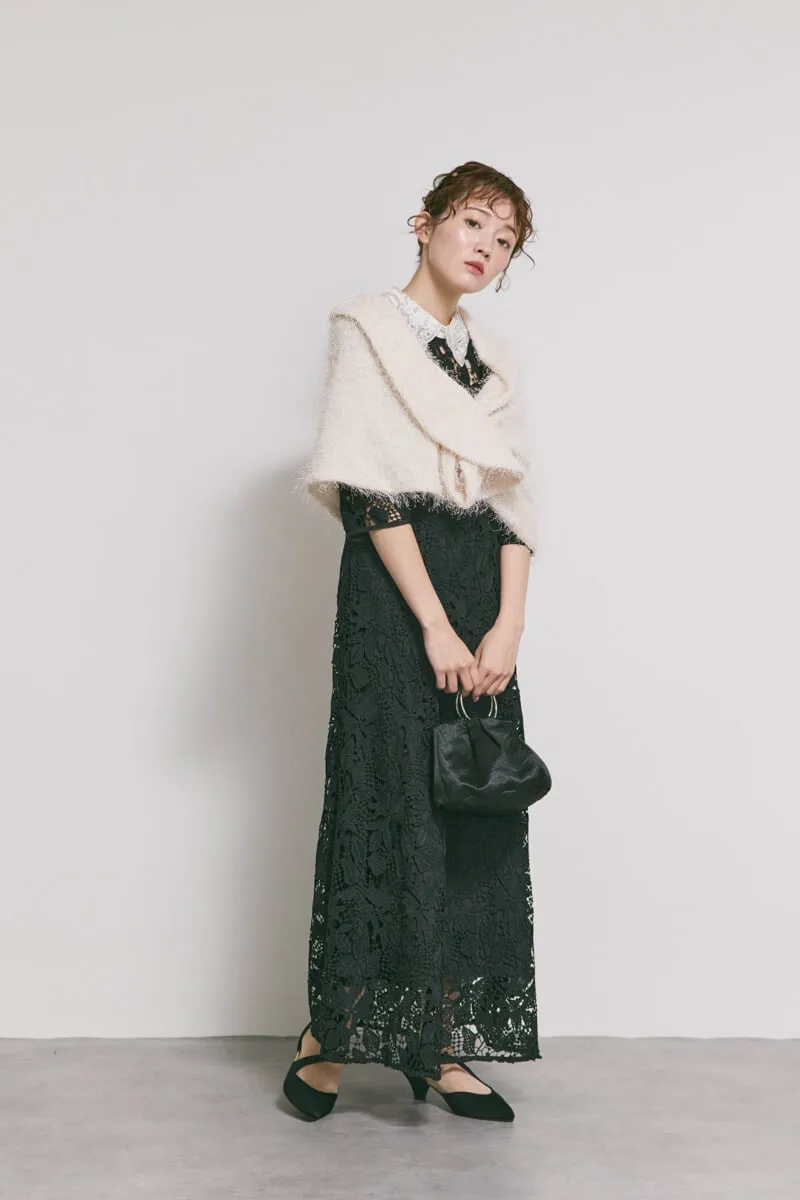 ブラックのビジューカラーレースドレス M/Leja｜11-2215｜結婚式