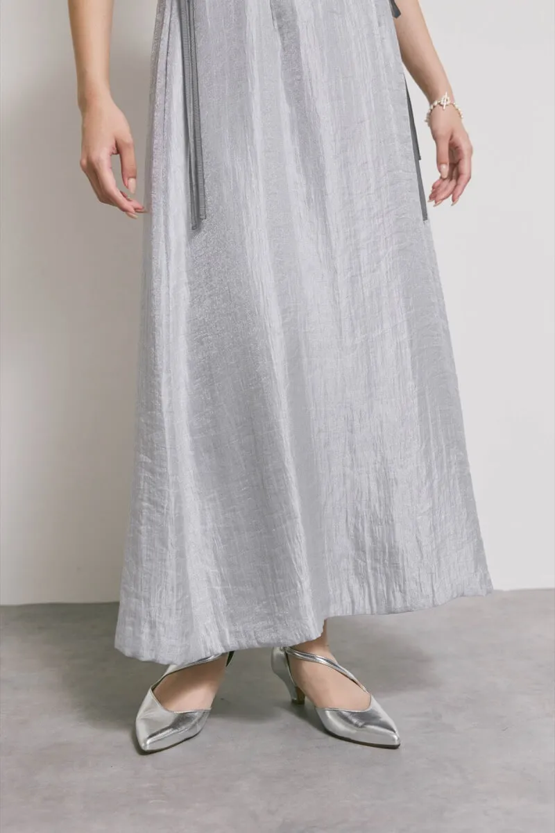 レ　グレードレス　Ｍ my closet / ブルーグレーフラワー刺繍ドレスM