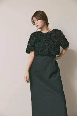 ブラックのデザインボレロセットドレス　M/kaene