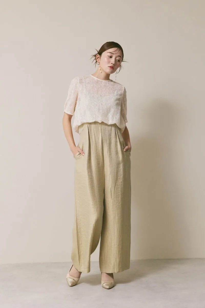 ベージュのバルーンデザインパンツドレス　S/kaene