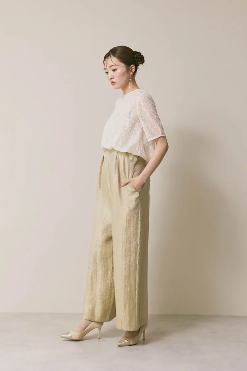 ベージュのバルーンデザインパンツドレス　S/kaene