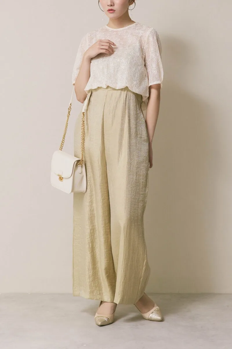 ベージュのバルーンデザインパンツドレス　S/kaene