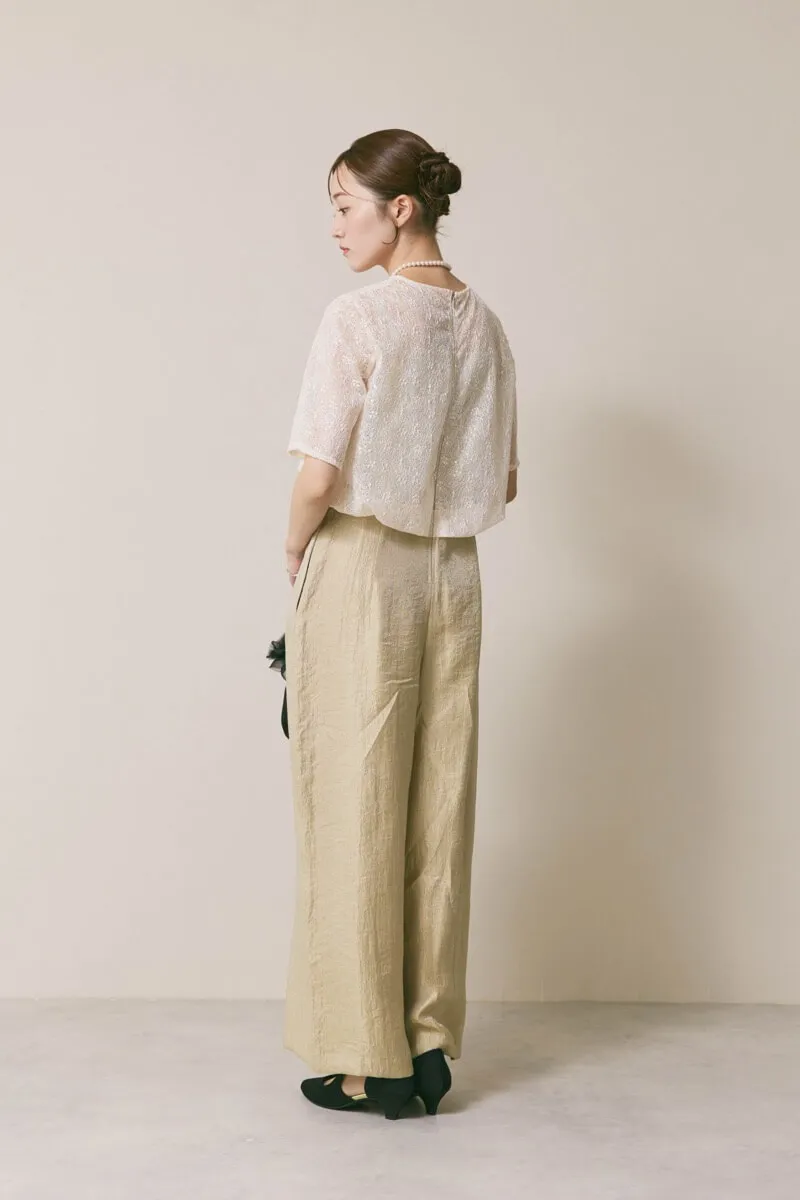 ベージュのバルーンデザインパンツドレス　S/kaene