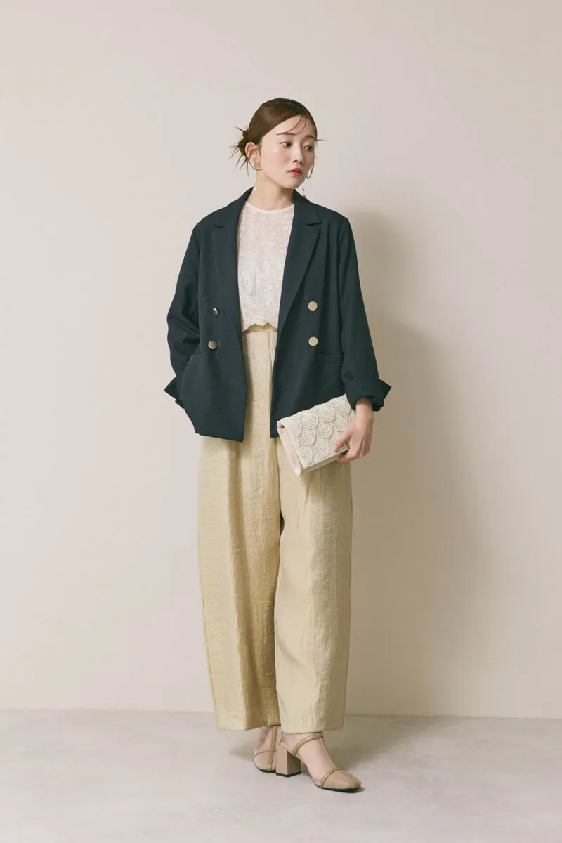 ベージュのバルーンデザインパンツドレス　S/kaene