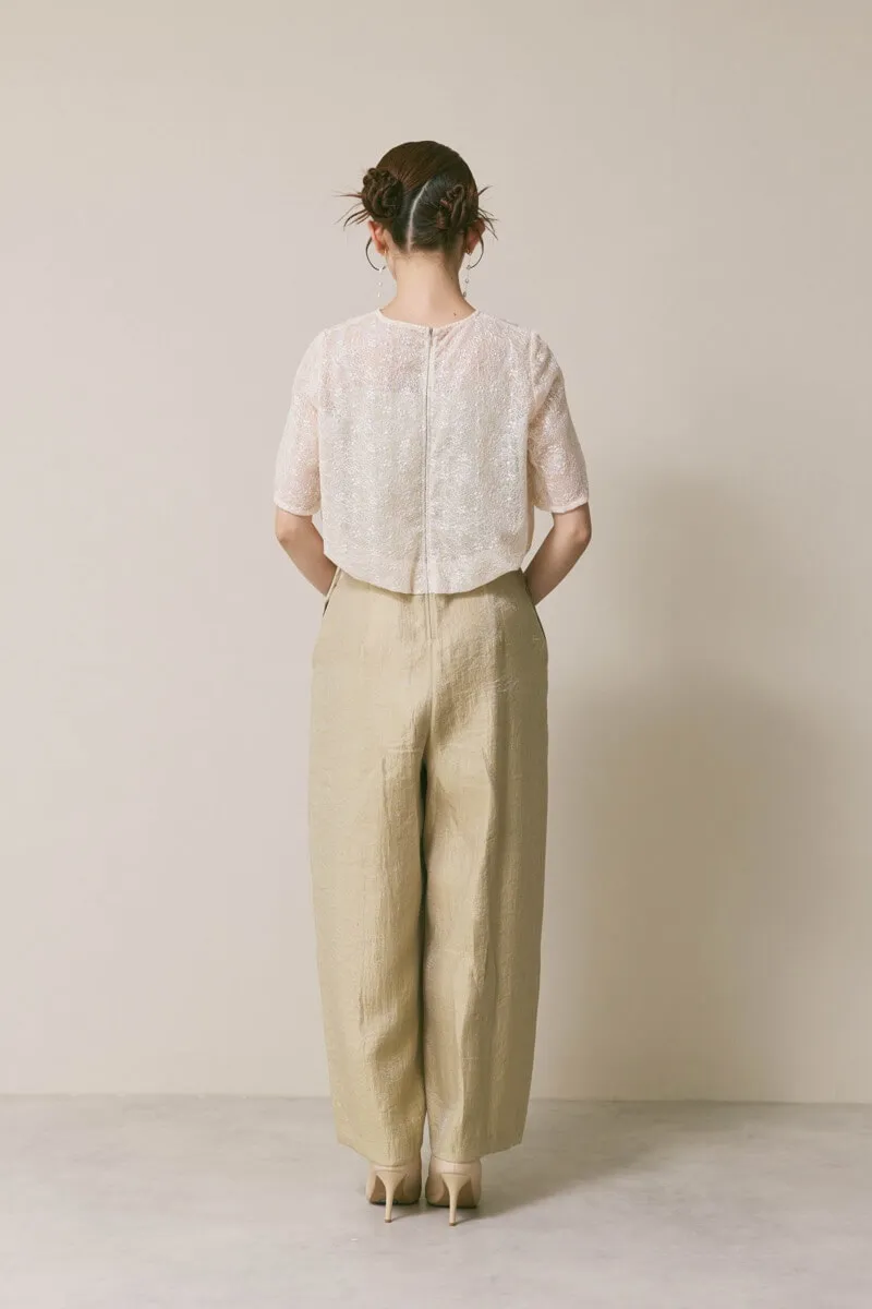 ベージュのバルーンデザインパンツドレス　S/kaene