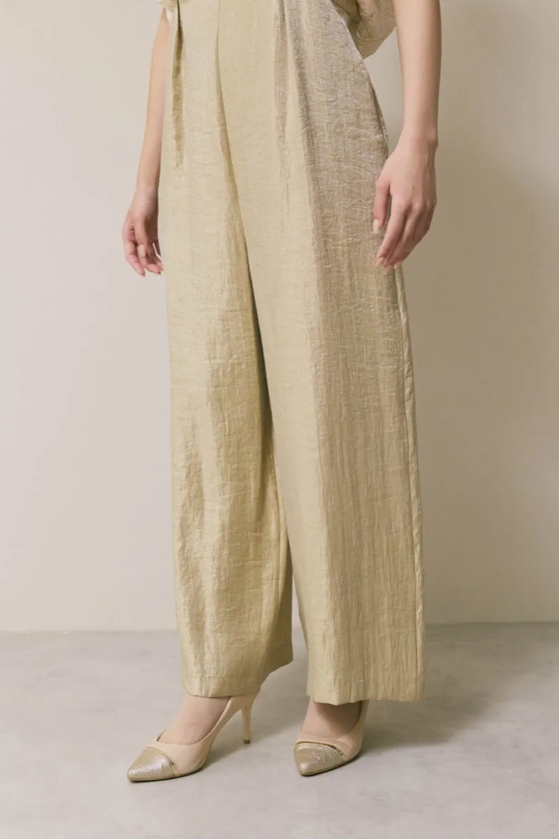 ベージュのバルーンデザインパンツドレス　S/kaene