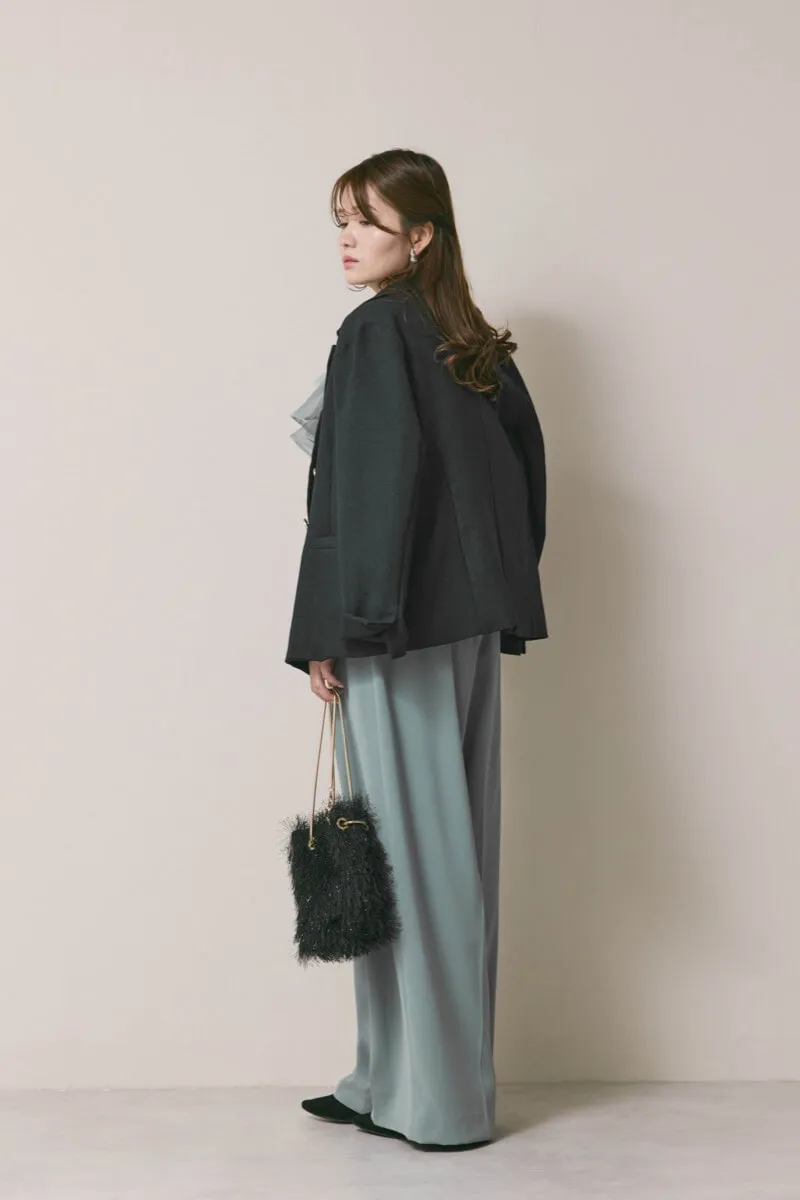 ブルーのチュールカラーベアパンツドレス　M/LAGUNAMOON