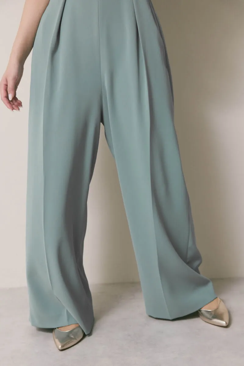 ブルーのチュールカラーベアパンツドレス　M/LAGUNAMOON