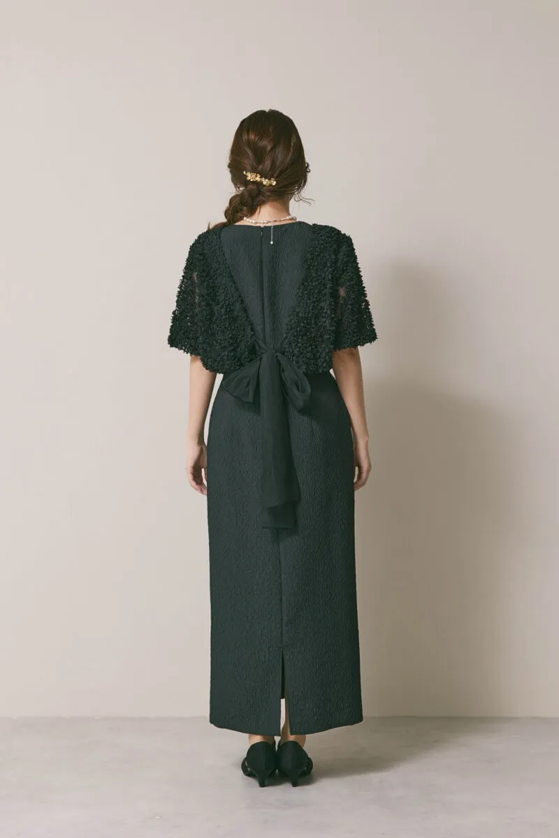 ブラックのデザインボレロセットドレス