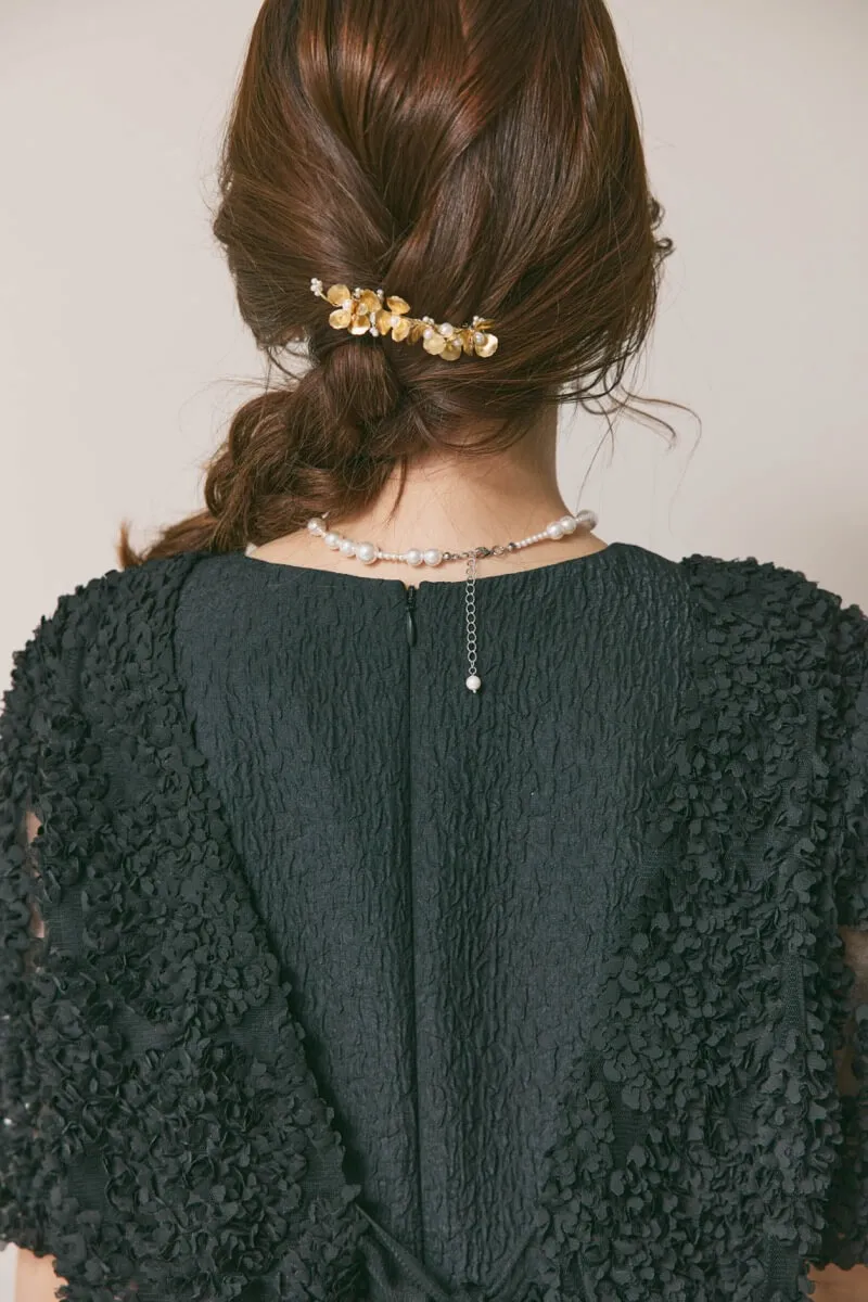 ブラックのデザインボレロセットドレス