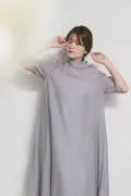 ブルーグレーのテントラインシアードレス　M/kaene
