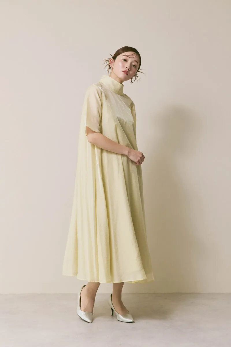 イエローのテントラインシアードレス　M/kaene