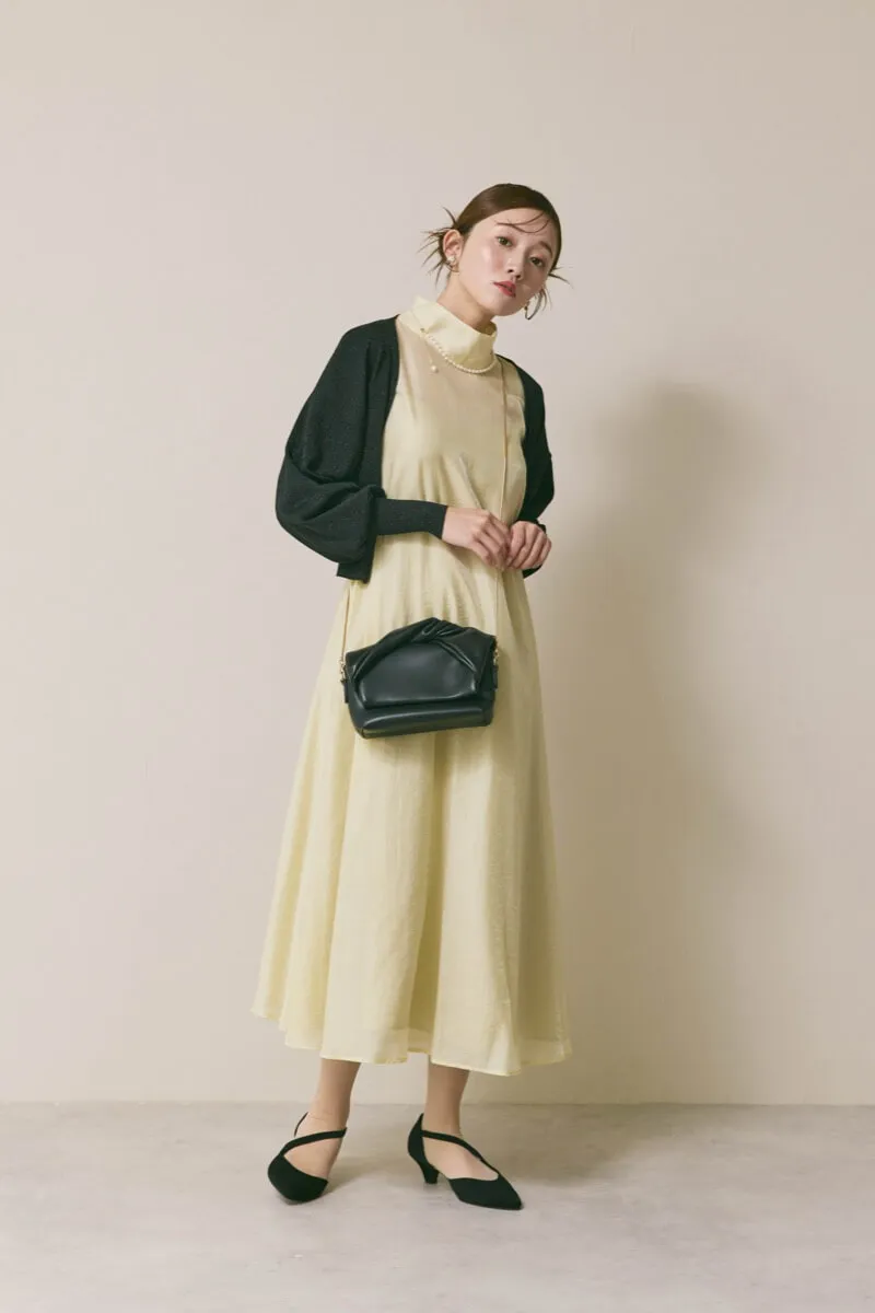 イエローのテントラインシアードレス　M/kaene