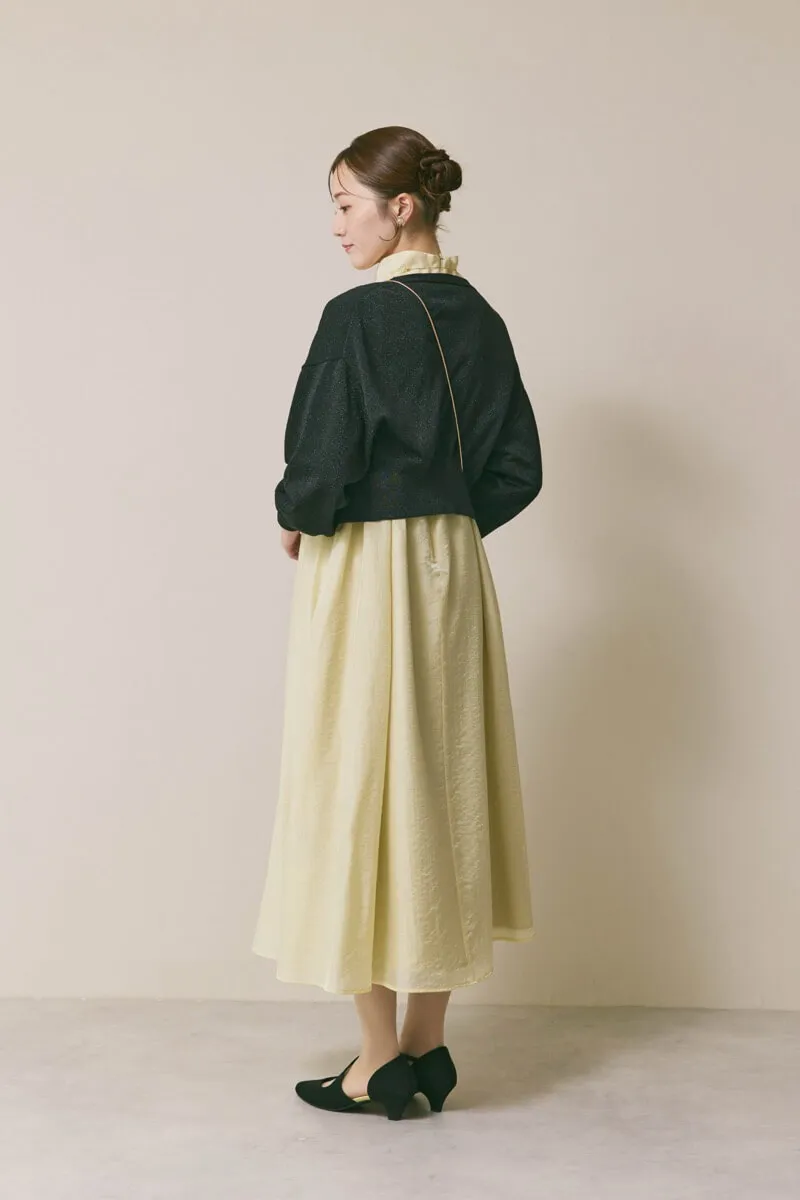 イエローのテントラインシアードレス　M/kaene