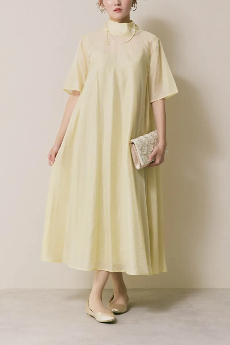 イエローのテントラインシアードレス　M/kaene