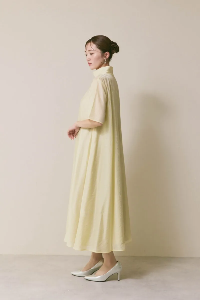 イエローのテントラインシアードレス　M/kaene