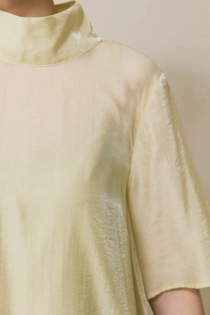 イエローのテントラインシアードレス　M/kaene