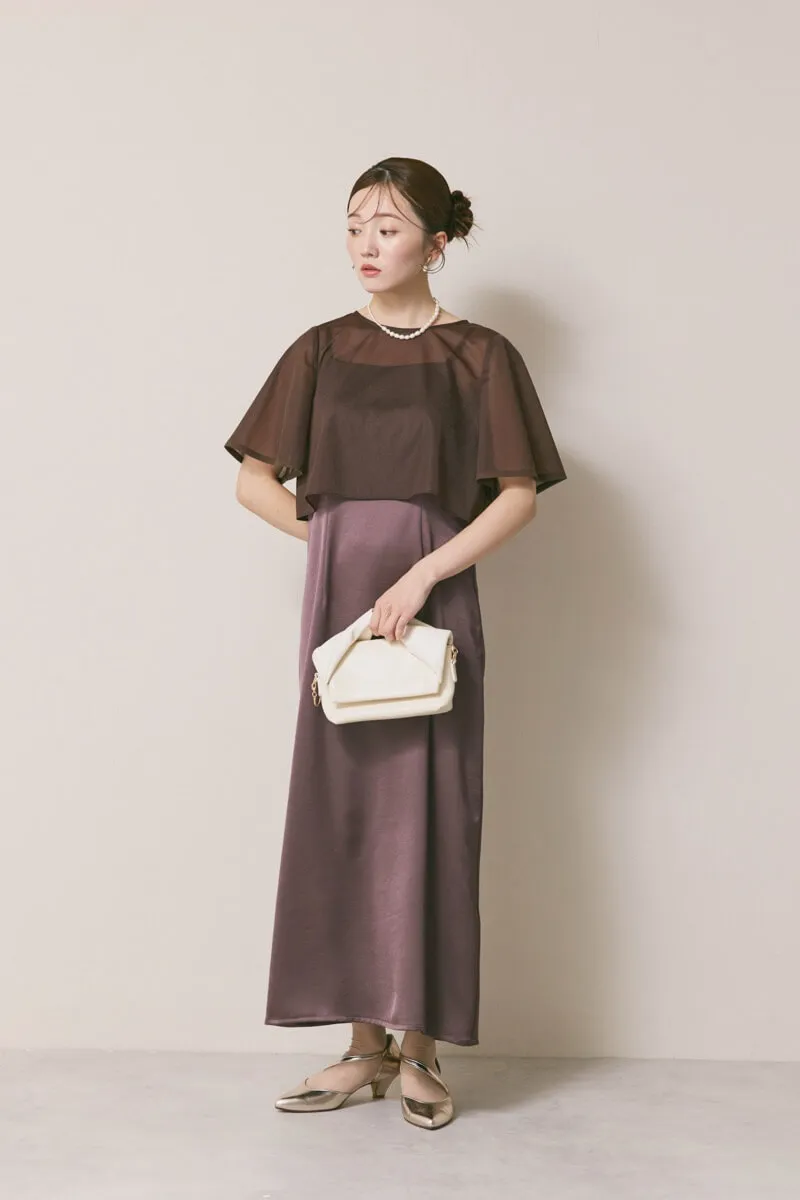 ダークブラウンのシアートップスドレス