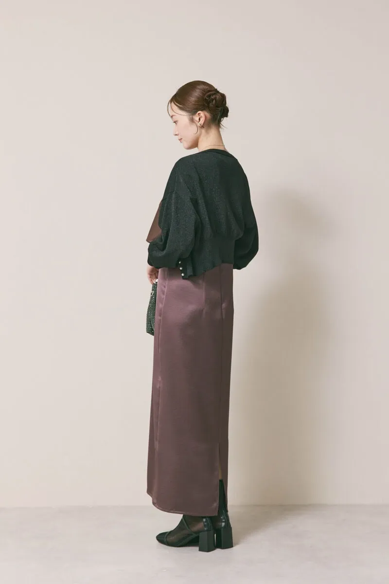 ダークブラウンのシアートップスドレス