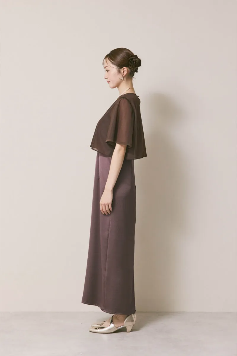 ダークブラウンのシアートップスドレス
