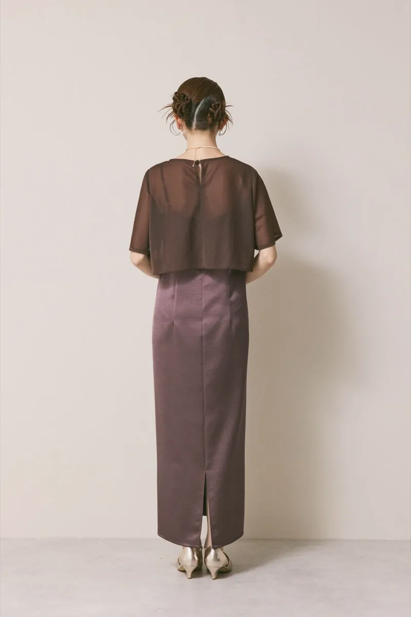 ダークブラウンのシアートップスドレス