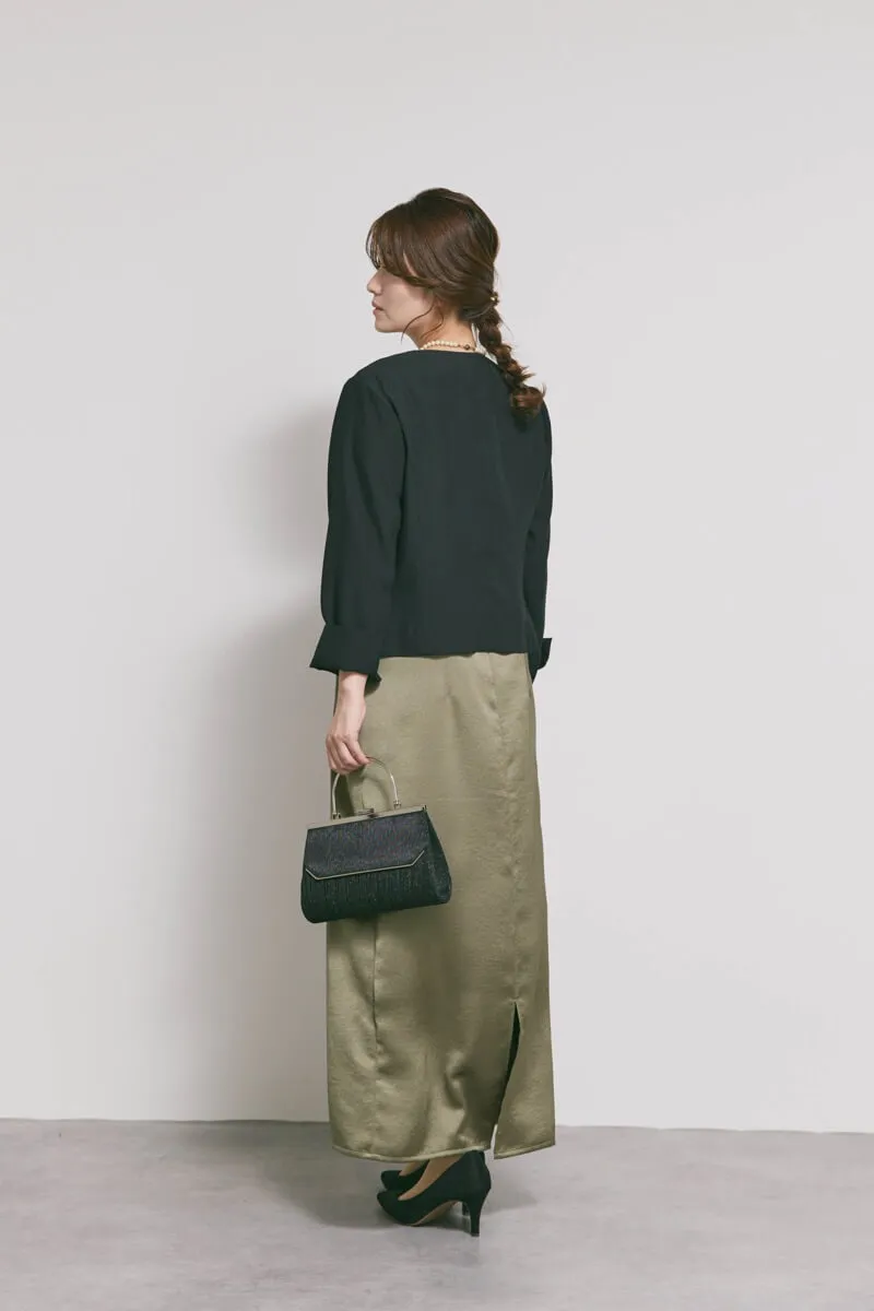 ダークオリーブのシアートップスドレス　M/kaene