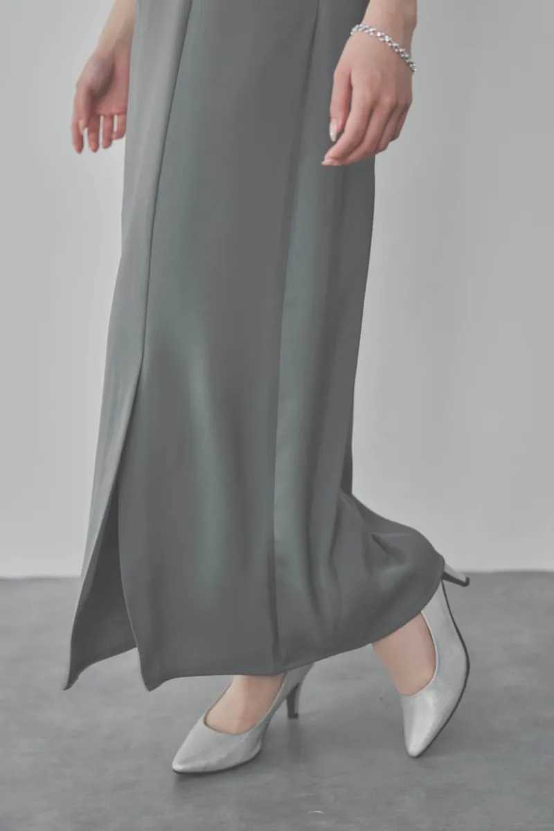 ブルーのチュールフリルアシンメトリードレス　S/Leja