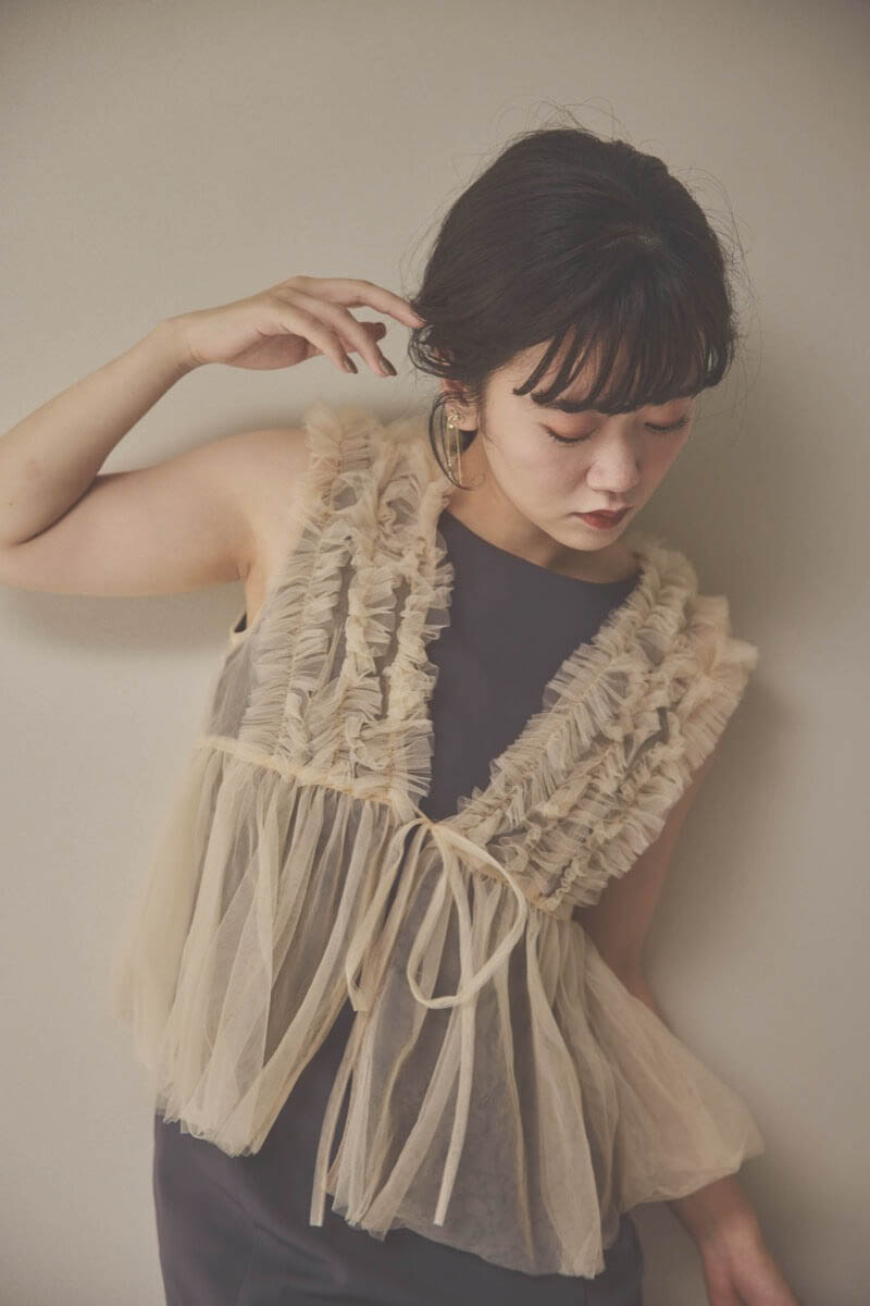 Select Shop ドレス　ベージュ/チャコールグレー