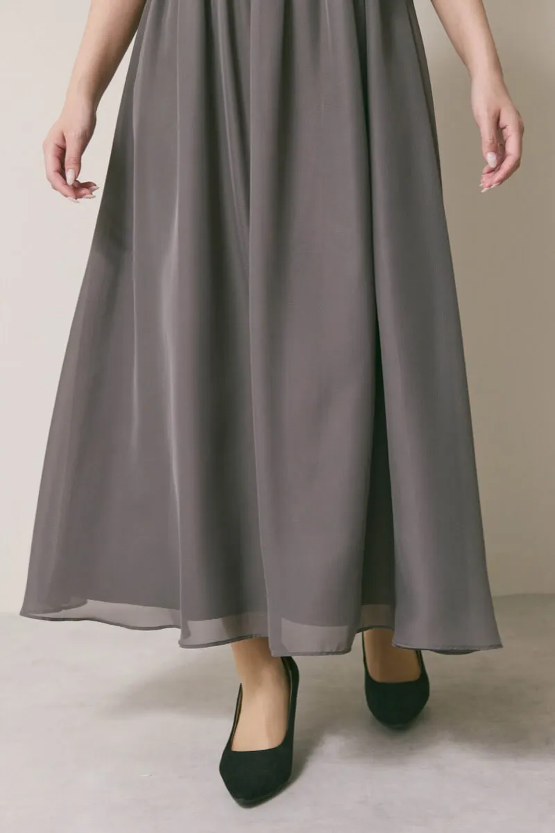 チャコールの授乳口付ハイネックレースドレス LL/Select Shop