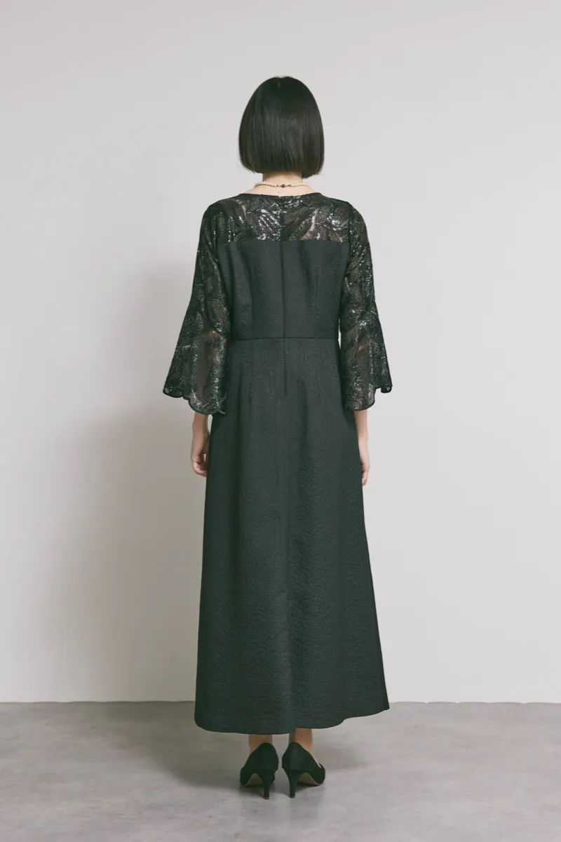 ブラックのブリエレースジャガードドレス　M/eneak [店頭販売価格 42,900円 ]