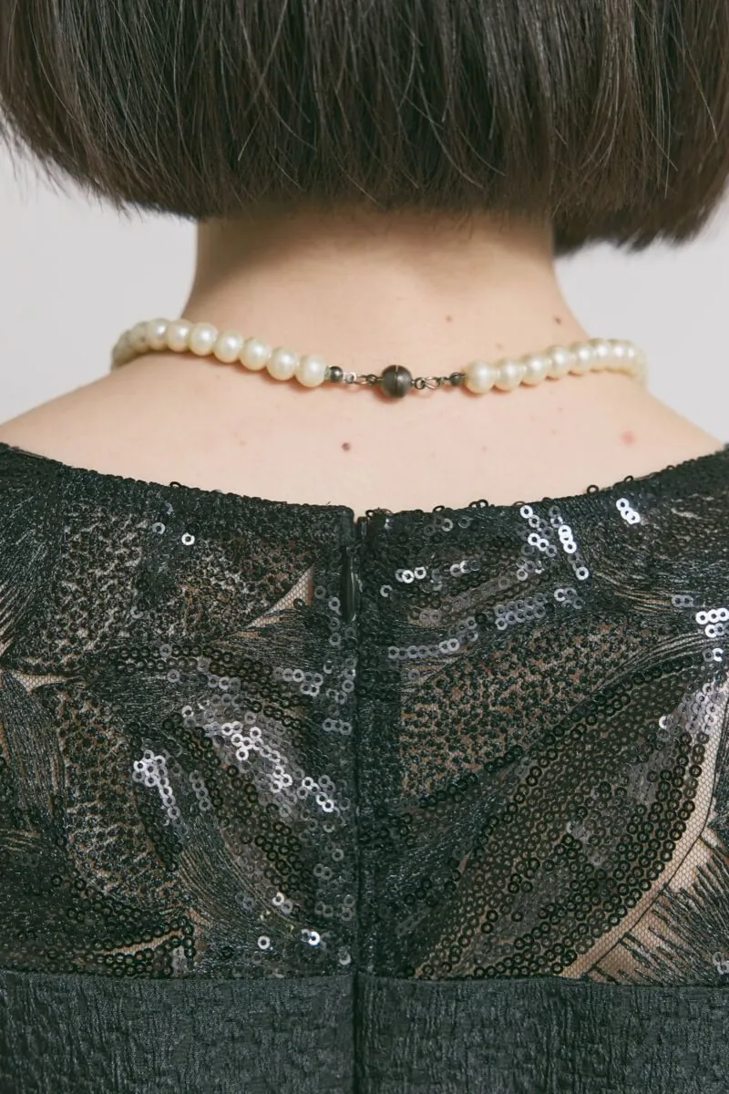 ブラックのブリエレースジャガードドレス　M/eneak [店頭販売価格 42,900円 ]