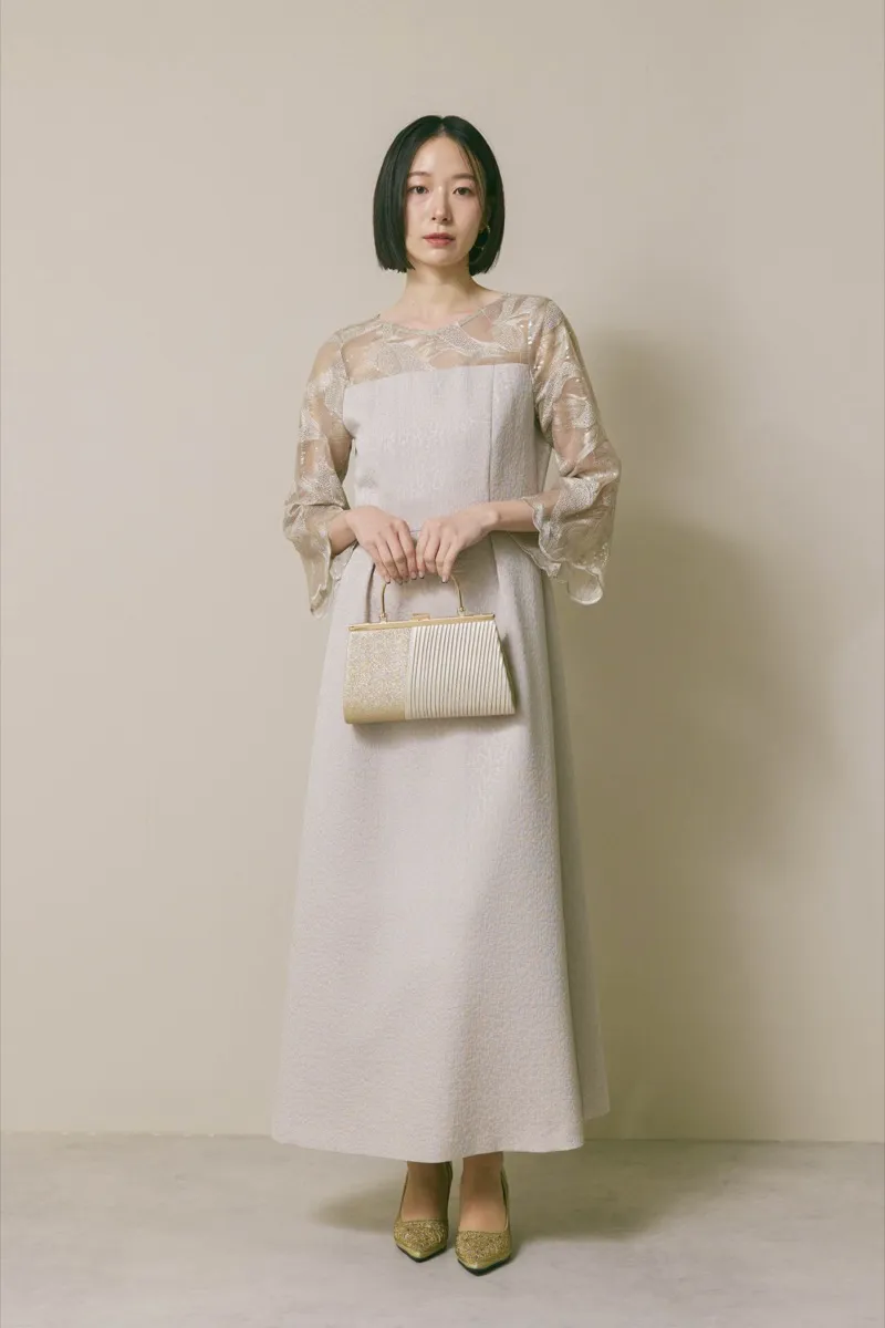 グレージュのブリエレースジャガードドレス　M/eneak [店頭販売価格 42,900円 ]