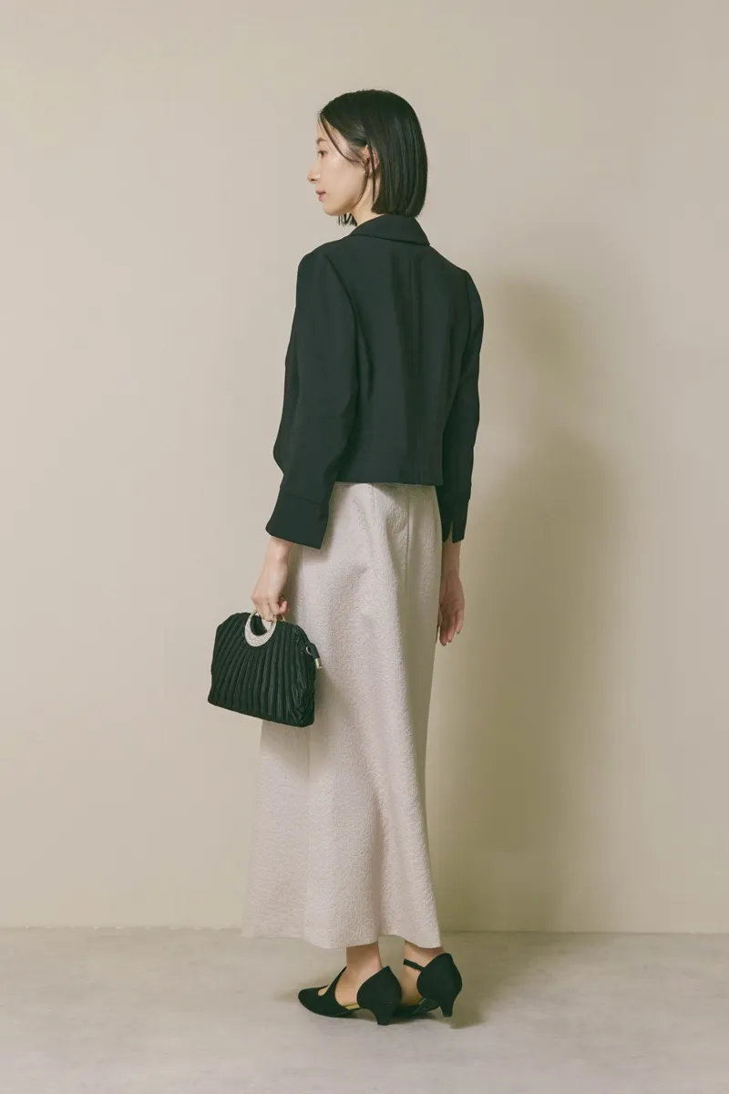 グレージュのブリエレースジャガードドレス　M/eneak [店頭販売価格 42,900円 ]