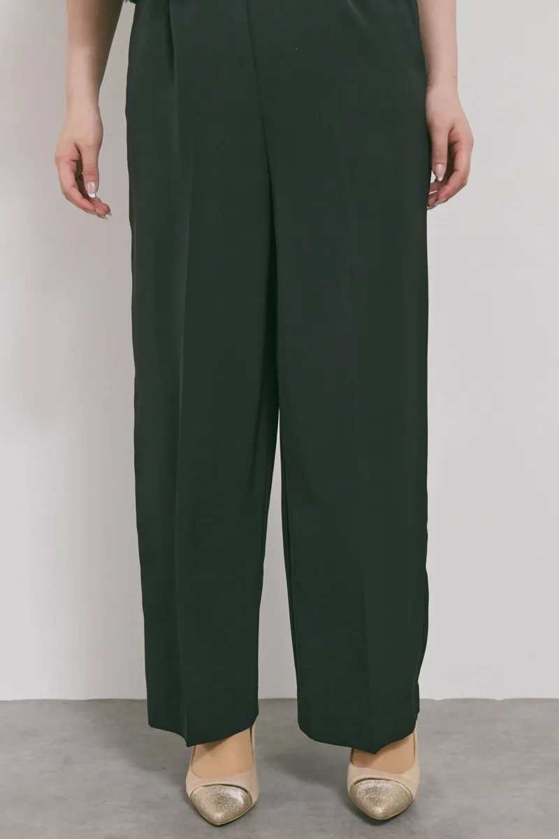 ブラックのペタルテクスチャーパンツドレス　M/Select Shop